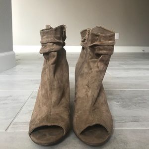 Brown suede boots